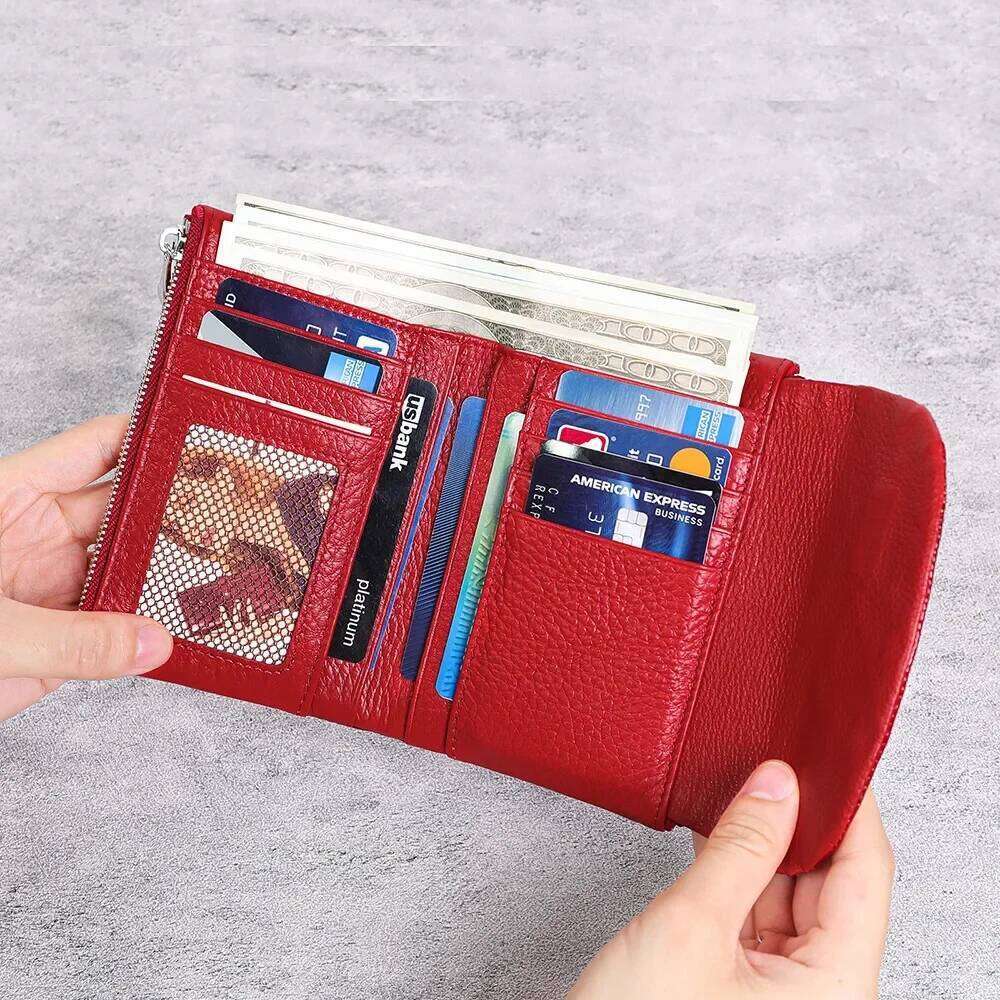 Fashionable Luxury Women Purse Clip Wallet Credit Card Evening Clutches For Female Designer Woman Wallets Leather Red Black C260304