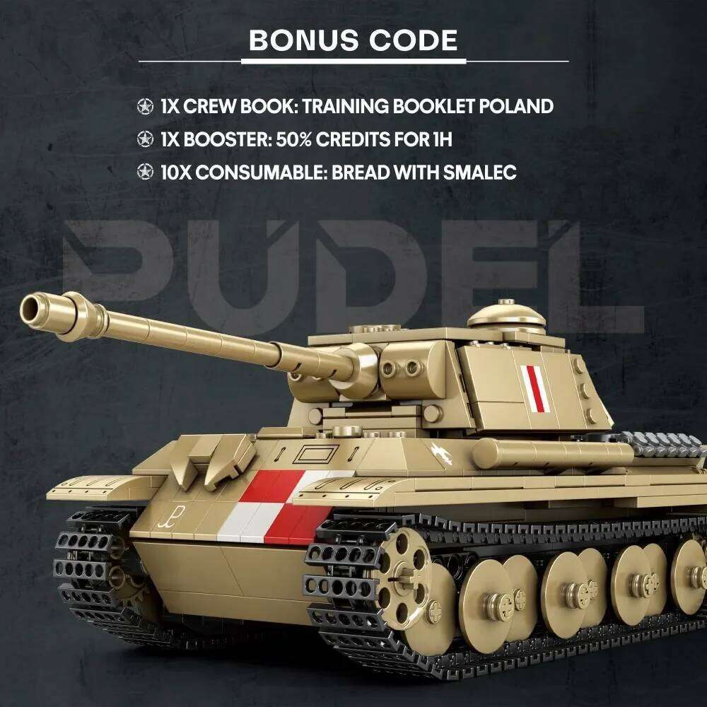 969PCS Pudel Tank Building Blocks 1:23 Scale 360 Turret Military World of Tanks Series Model Bricks Kids Toys Holiday Gifts Z260305
