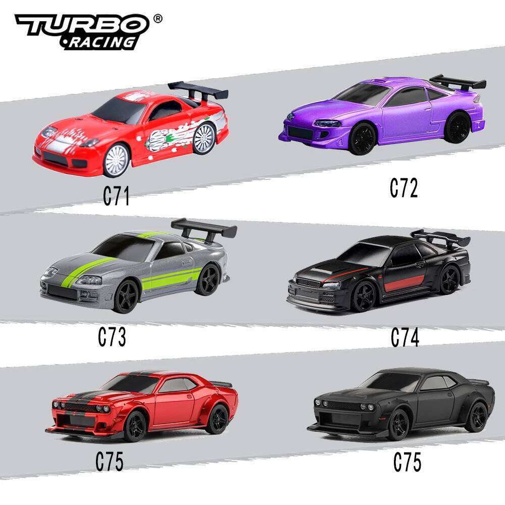 Turbo Racing 1:76 C71 C72 C73 C74 C75 RTR Flat Running on Road RC Car Proportional Remote Control Toys for Adults C260305