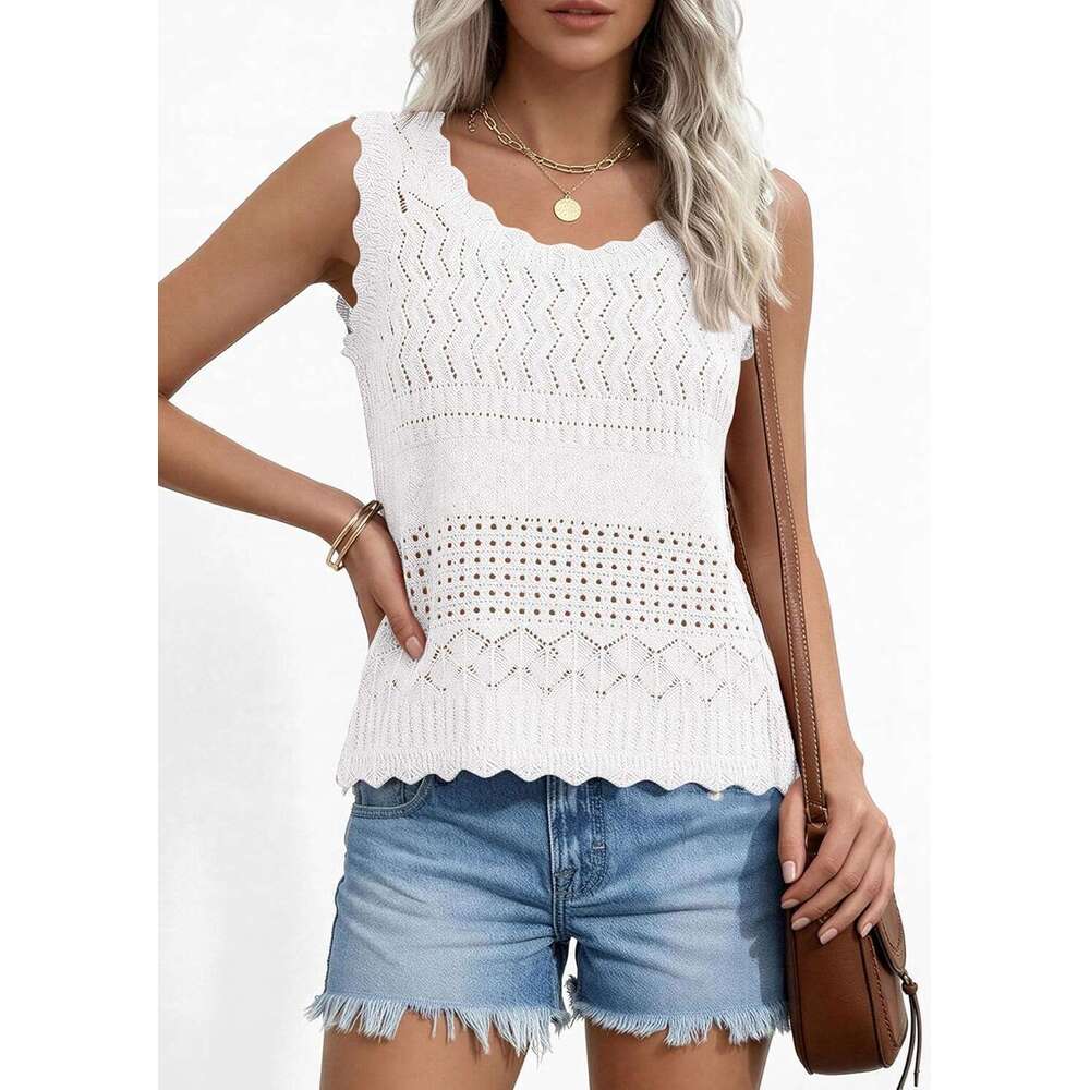 Womens Crochet Tank Tops 2026 Summer Designer Spring Boho Sleeveless Cute Knit Sweater Vest Trendy Beach Vacation Clothes
