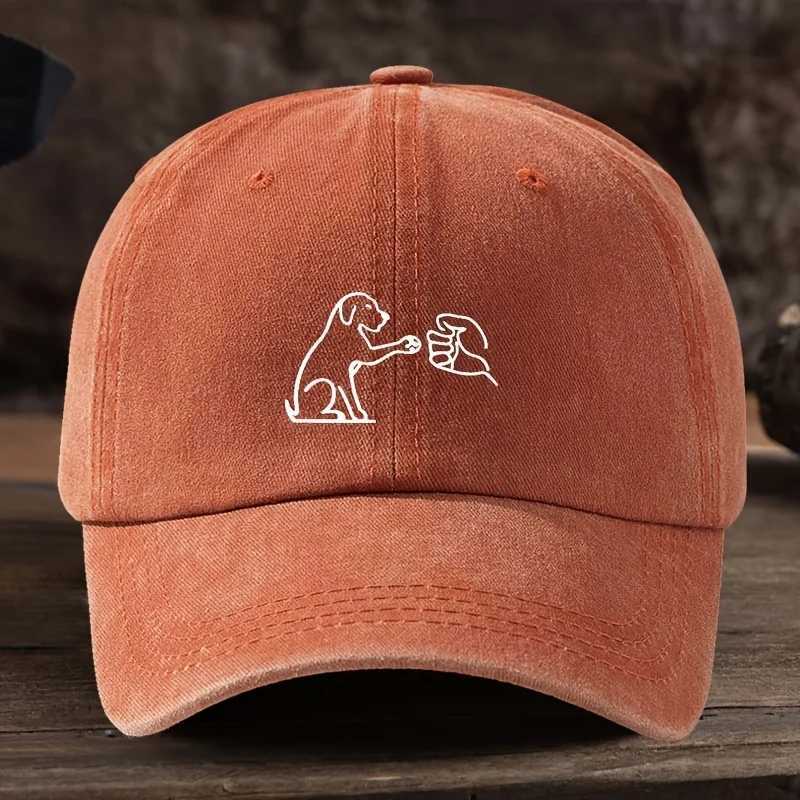 Dog paw printed baseball cap adjustable for both men and womensuitable for outdoor sun shadingfishing travel and casual wear S260306
