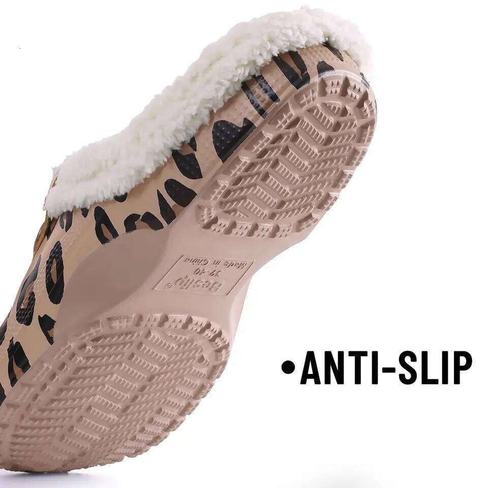 Litfun Winter Plush Garden Shoes Women Fur Clogs Men Soft Furry Waterproof Slippers Outdoor New Cozy Fuzzy Home Slipper