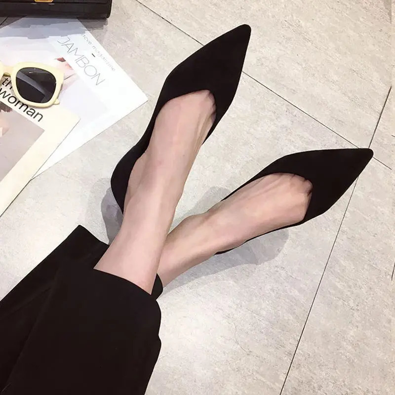 Spring Autumn Women Flats Pointed Toe Plaid Ballet Flats Woman Shoes Solid Color Boat Shoes zapatos mujer Single Shoes 260303