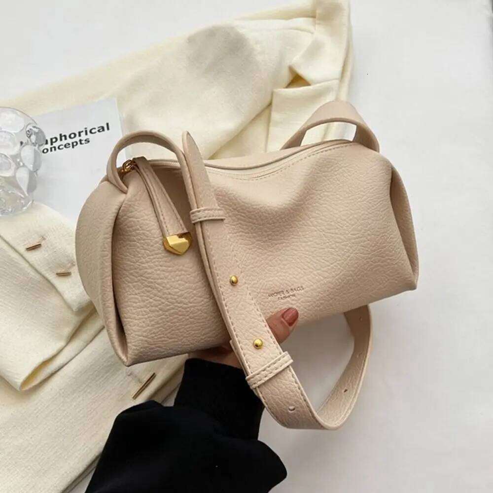 Large Capacity Lichee Pattern Crossbody Solid Color Pillow PU Dumpling Shopping Korean Style Shoulder Bag TIANOUDAISHU