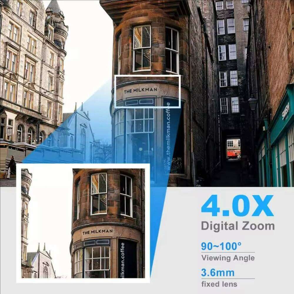 8MP Wifi IP Outdoor Wireless Security Surveillance PTZ Camera 4X Zoom Cameras AI Human Tracking Two-way Audio HD Night Color Cam 26W0306