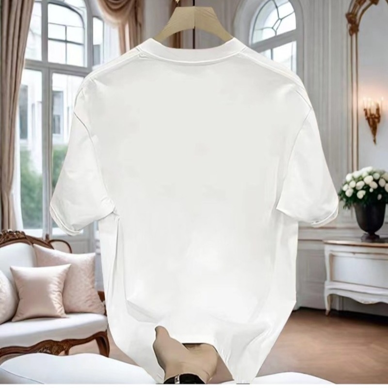 Poker print T-shirt for men summer short-sleeve heavyweight T-shirt 2026 new style men's top thin style trendy brand short-sleeve handsome
