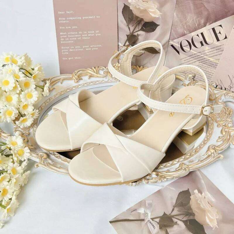 2026 Summer Women's One-strap Sandals Elegant Versatile Buckle Pumps | Fashion Roman Style Party Date Night Dress Shoes