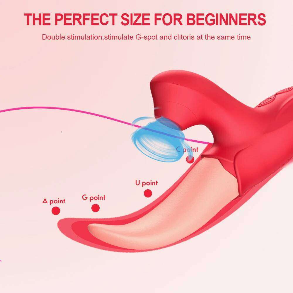 Dildo 3 In 1 Tongue Swing Thrust Rose Masturbator G-spot Vagina Clitoral Massage Stimulation Vibrating Vibrator Adult Sex Toys W260305