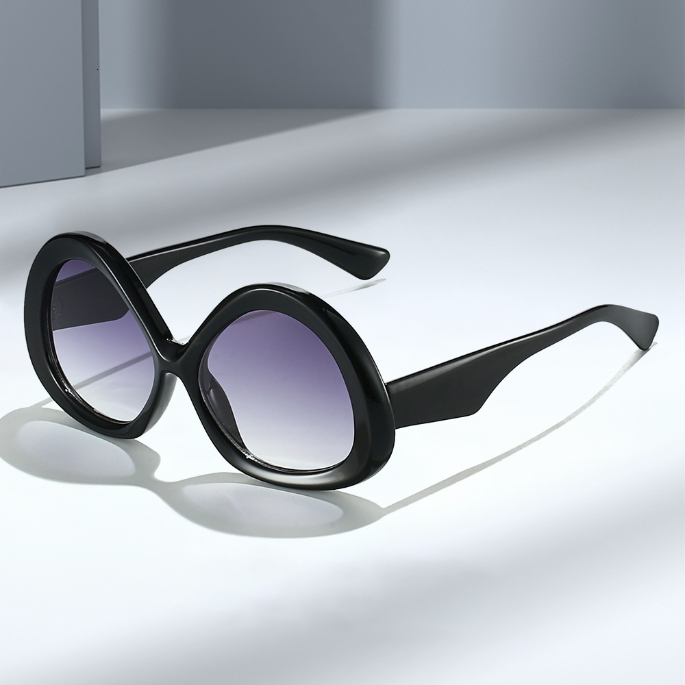 New simple stylish oval frame European American UV protection sunglasses, large frame, trendy, unique, and high-end