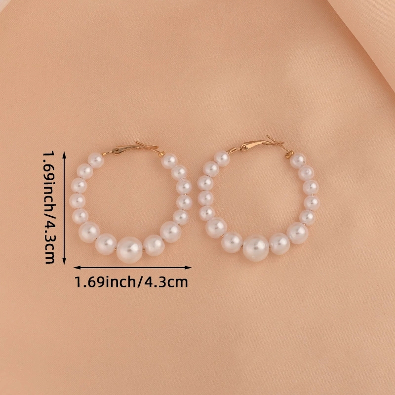 Exquisite Boho-Inspired Pearl Drop Hoop Earrings Versatile Fashion Staple