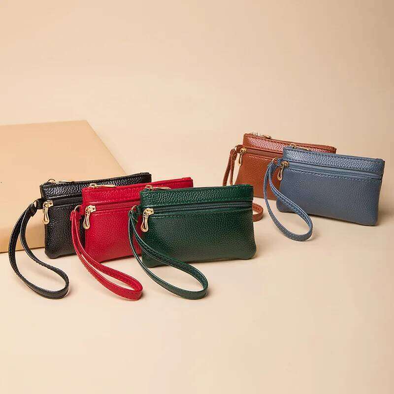 Double Zipper Coin Purse Women Large Capacity Multi Pocket Credit Card ID Holder Wallet Mini Storage Hand Bag C260304