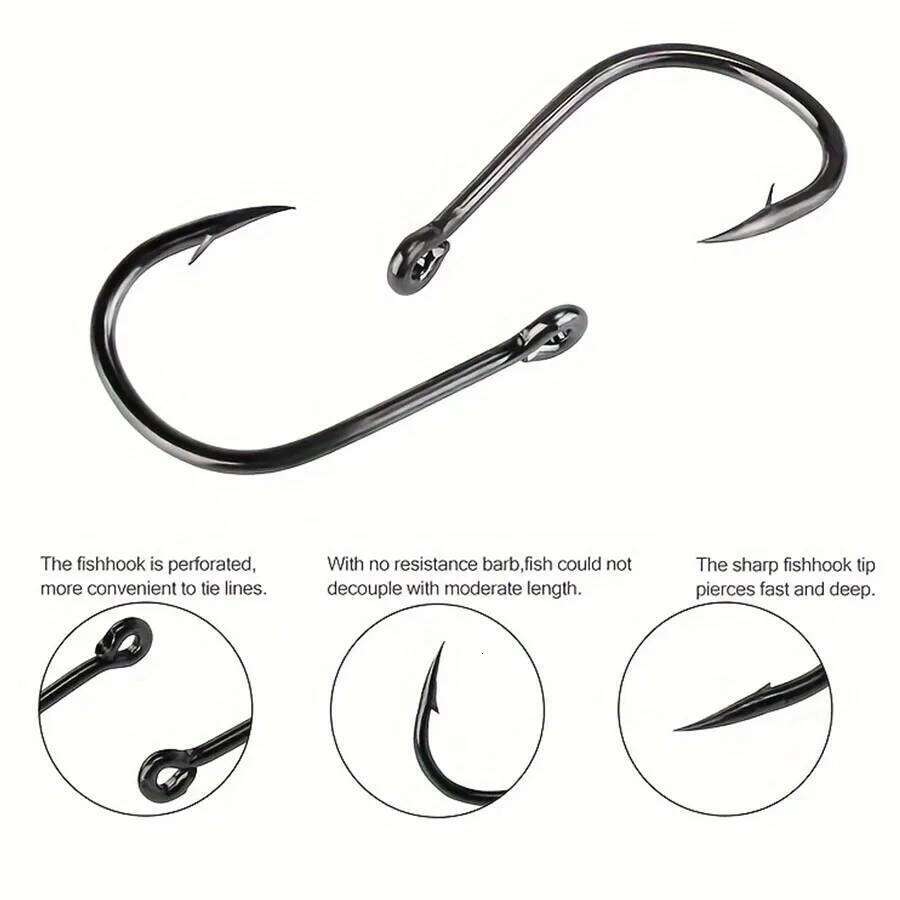 500pcs Small Size Freshwater Fishhook Fishing Set, Carbon Steel Worm Bait Jig Fish Hooks with Plastic Box S260305