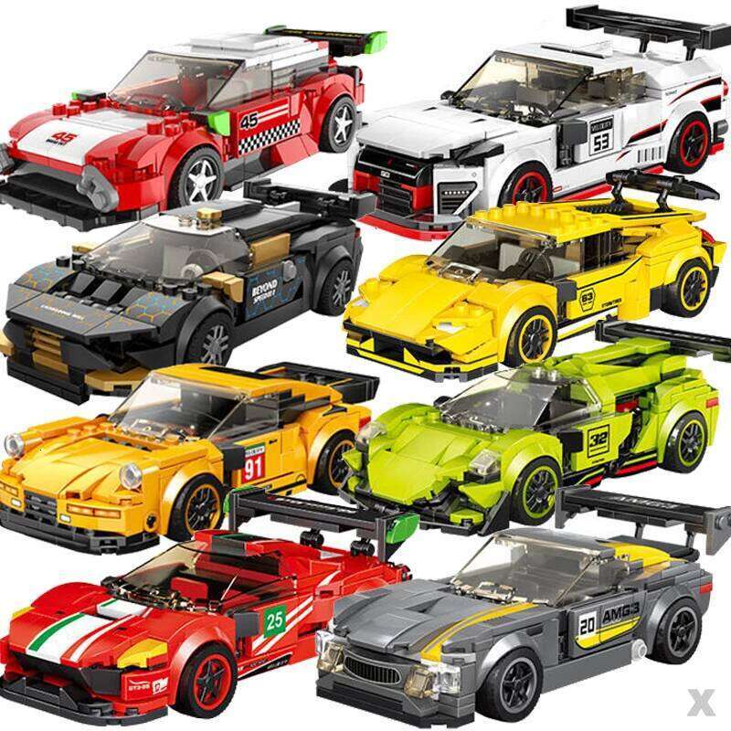 City Speed Sport Racing Cars Building Blocks Model MOC Bricks Racer Vehicle Kid Education Toys for Childrens Boys Gifts Z260306