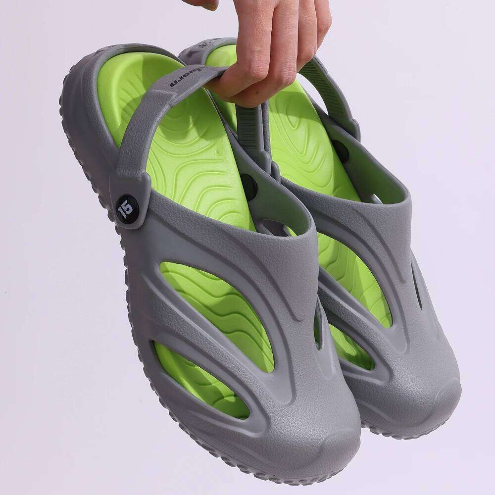 Litfun Men Clogs Slippers Outside Beach Slides EVA Light Soft Sandals Flat Fashion Casual Garden Shoes With Arch Support