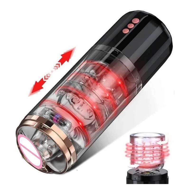 Electric Rotating Aircraft Cup Self-Stimulator for Men with Stretching 10-Vibration Modes Sexual Health And Pleasure Adult Toy W260305