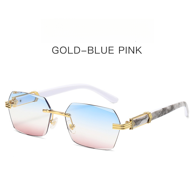Luxury Fashion Outdoor Bicycle Sunglasses Designer Sunglasses New Cross Border Frameless Cutting Edge Sunglasses Gradient Ocean Lens Sunglasses With B