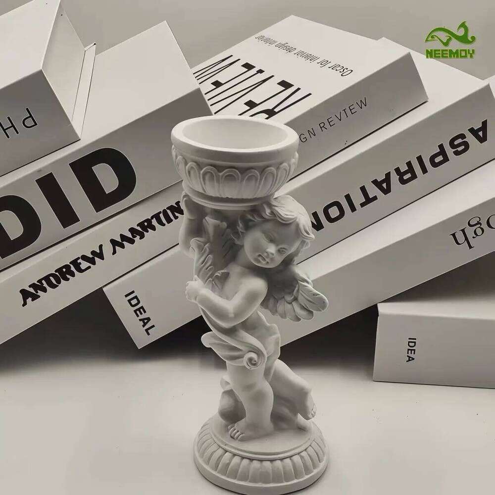 Ins Resin Roman Column Ornament Little Angel European American Style Decoration Statue Candle Holder Birthday Gift XJ260305