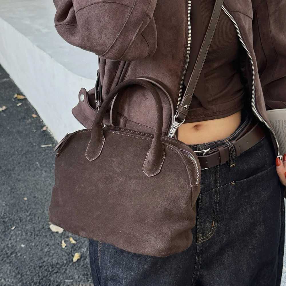 Genuine Grade Suede Cow Leather Womens Clip Bag Designer Shoulder Crossbody Bags Ladeis Cowhide Small Handbag New H260306