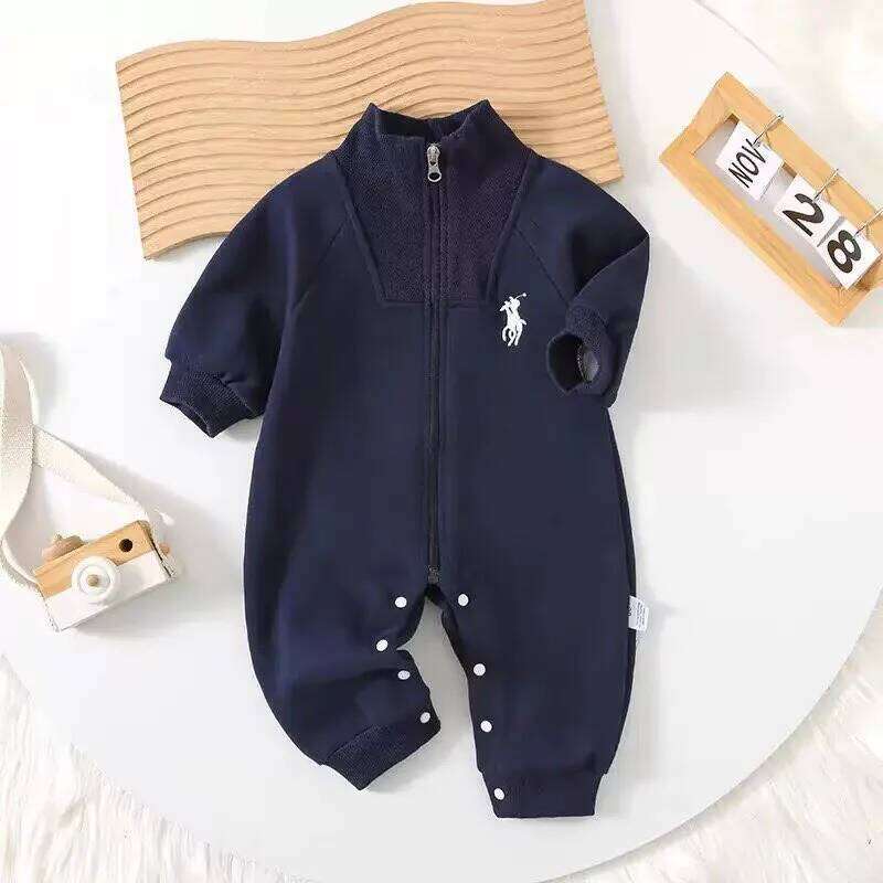Infant Baby Clothes Fleece-Lined Winter Romper with Zipper Thickened Warm Old Money Style Outfits for Newborn Girls Boys66-100 Z260306