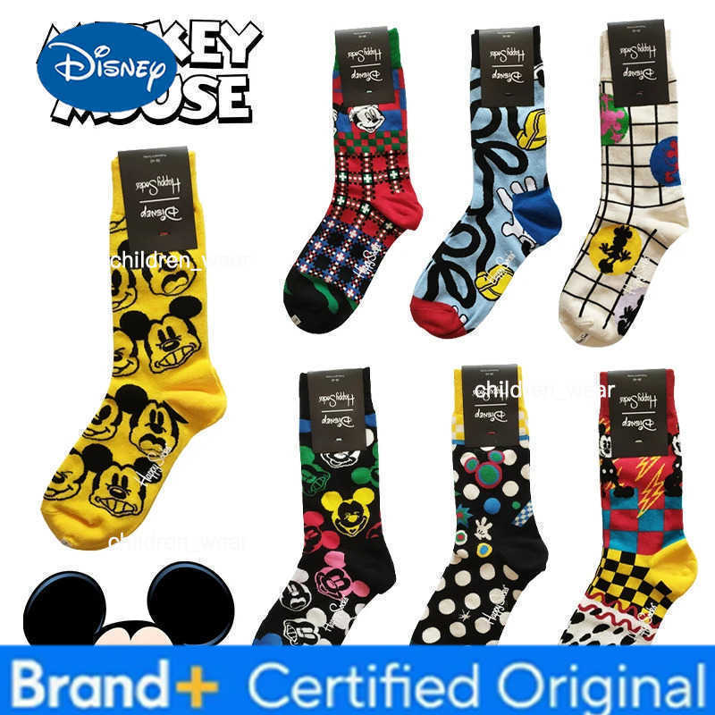 Disney Mickey Mouse Cartoon Cotton Socks for Men Women Cute Autumn Winter Thickened Warm Sock Funny Casual Home Adult Socks Gift H260306
