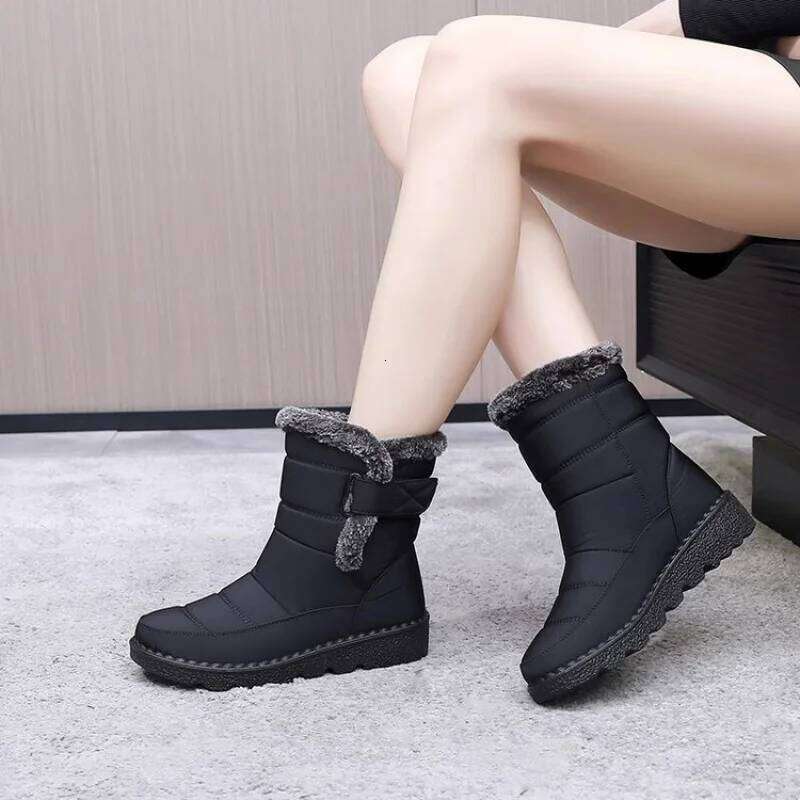 Waterproof Winter for 2023 New Faux Fur Long Platform Snow Warm Cotton Couples Shoes Plush Woman Ankle Fashion Boots