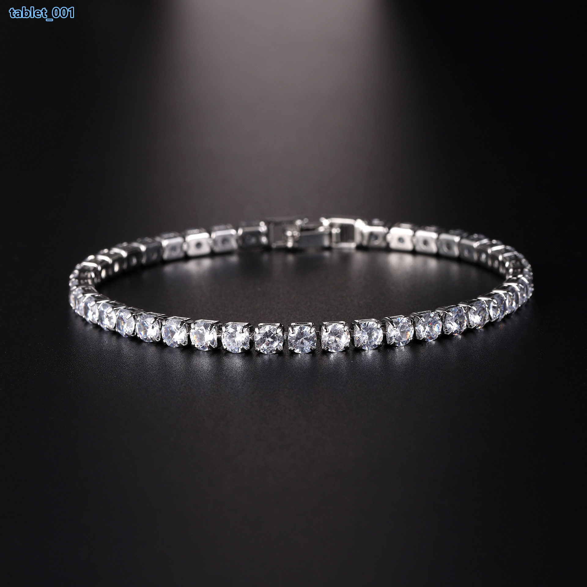 High-End Hip Hop Tennis Bracelet Gender-Free Zircon Round Jewelry Moissanite Bracelets Bangles Accessories