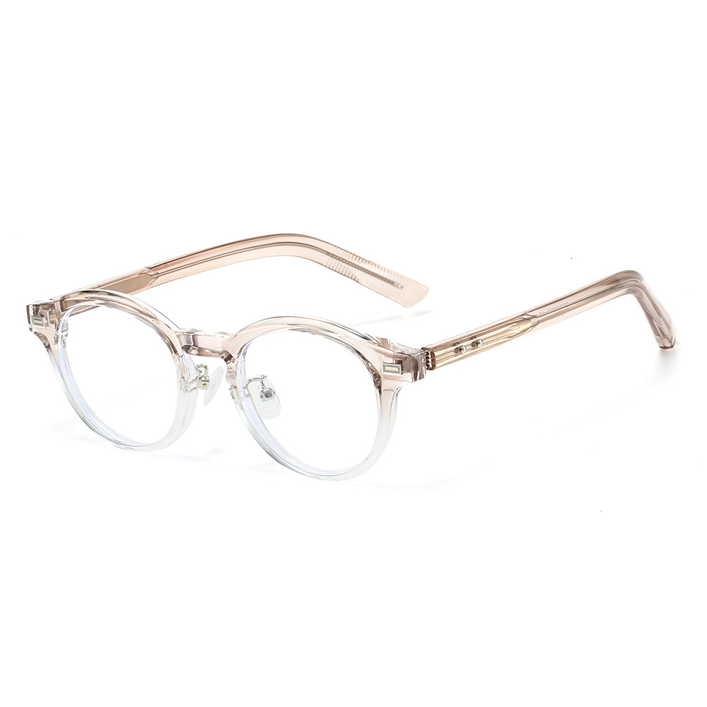 Cool Square Eye 28033 New Fashionable Oval TR Frame with Rivet Design, Trendy Retro Artistic Non-Prescription Glasses