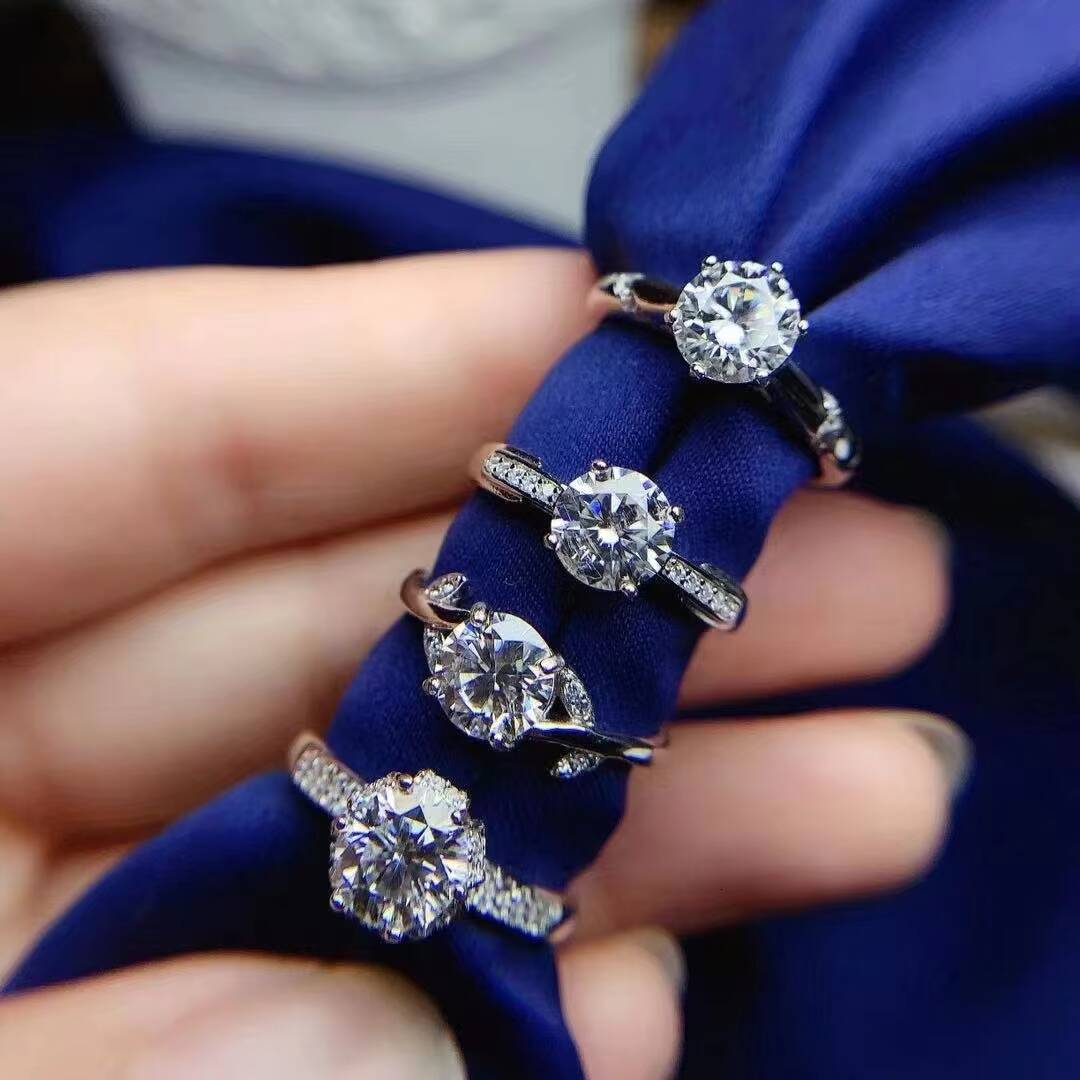 Hot Selling 1 Moissanite Engagement Wedding Ring New Design 5925 Silver Claw Religious Fine Ring