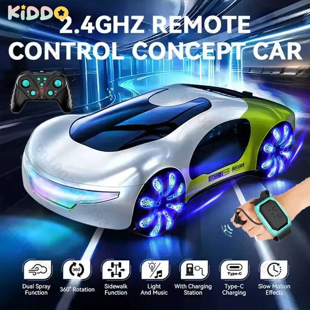 RC Cars Toys 2.4GHz Remote Control Car with Cool Lights Music Spray Effects Gesture Sensing Drift Racing Gifts for Boys C260305