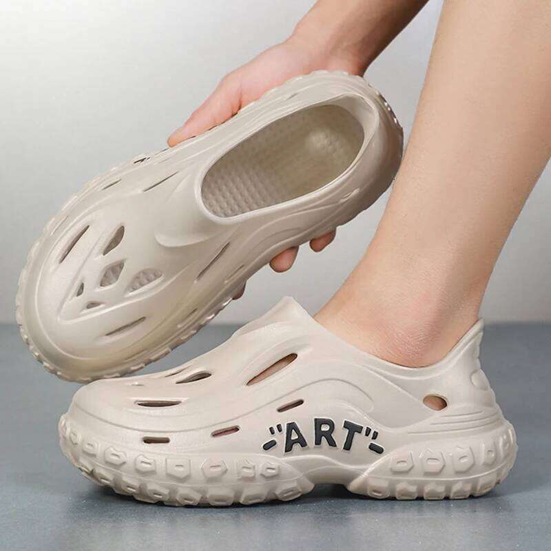 Litfun New Men's Summer Slippers Breathable Hollow Holes Non-slip Beach Sandals Fashion EVA Platform Garden Shoes