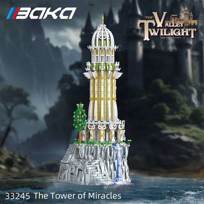 3726PCS Tower of Miracles Building Blocks European Myth Lighthouse Models Bricks Desktop Decoration Toys For Kids Holiday Gifts Z260305