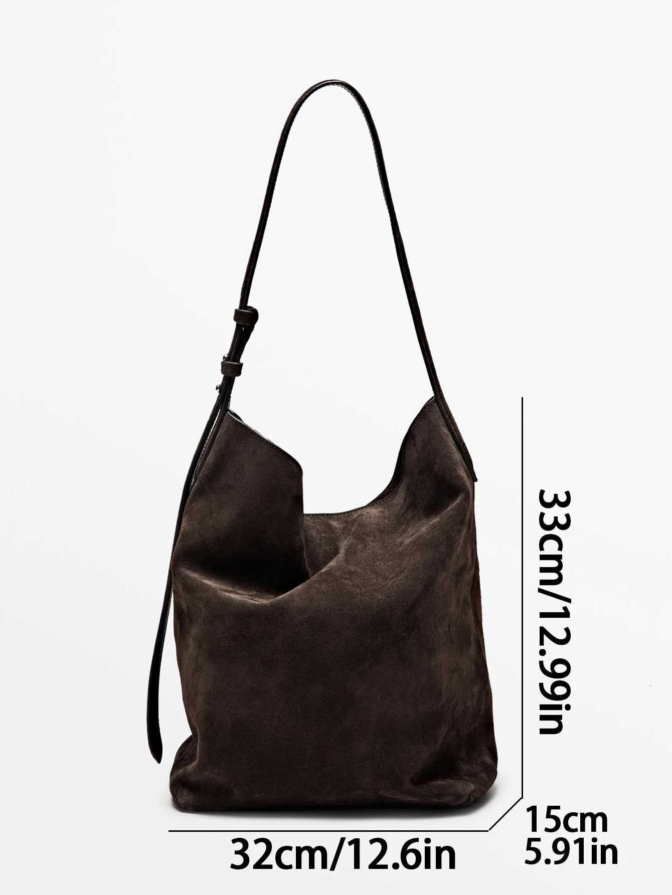Womens single-shoulder bag suede bucket bag fashionable handbag single-shoulder bag with work wallet leather work bag H260306