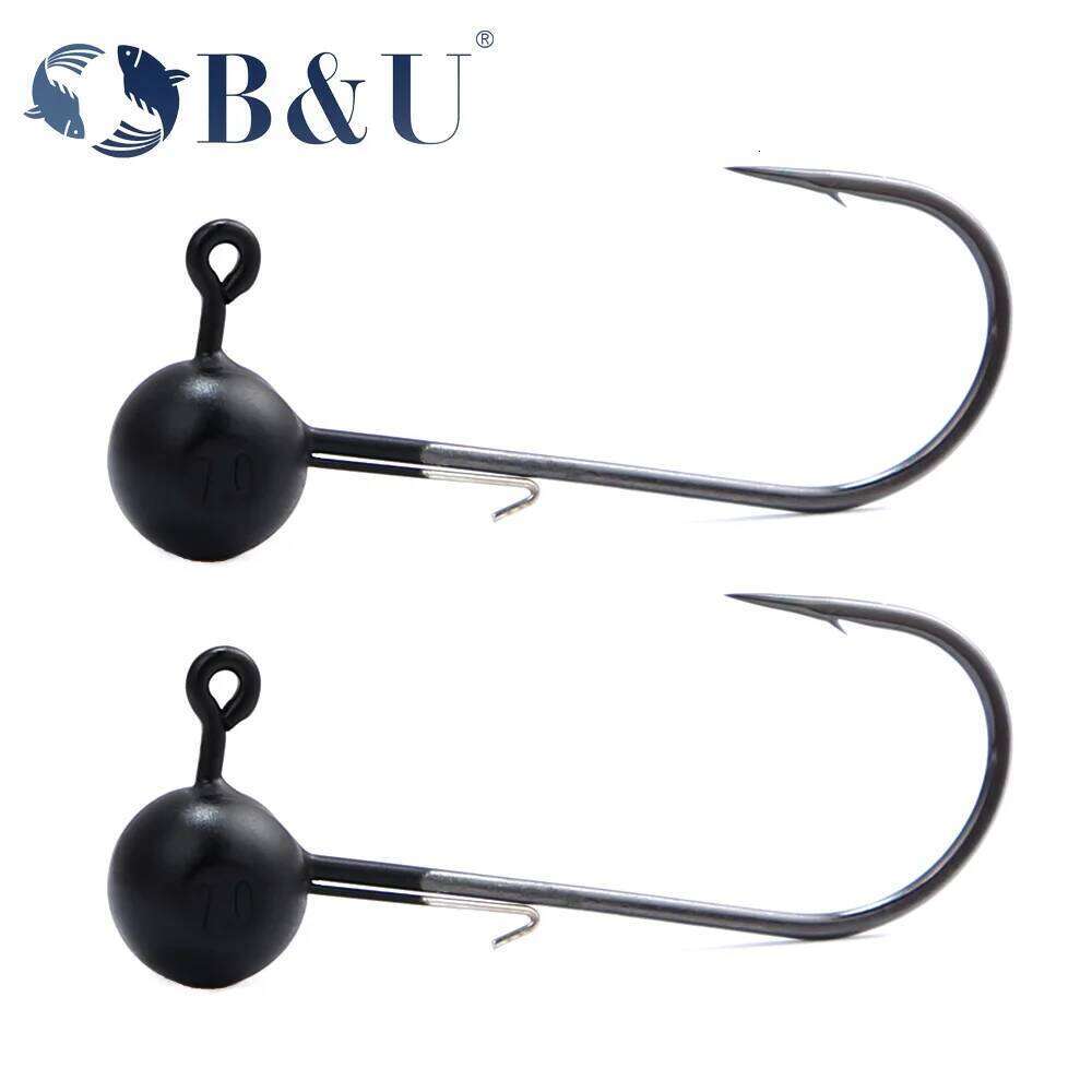 B&U Tungsten Hook Jig Head Barbed Fishhook Fishing Tackle Accessories Kit Pesca Pike Bass Swimbait Fishhooks Y260305