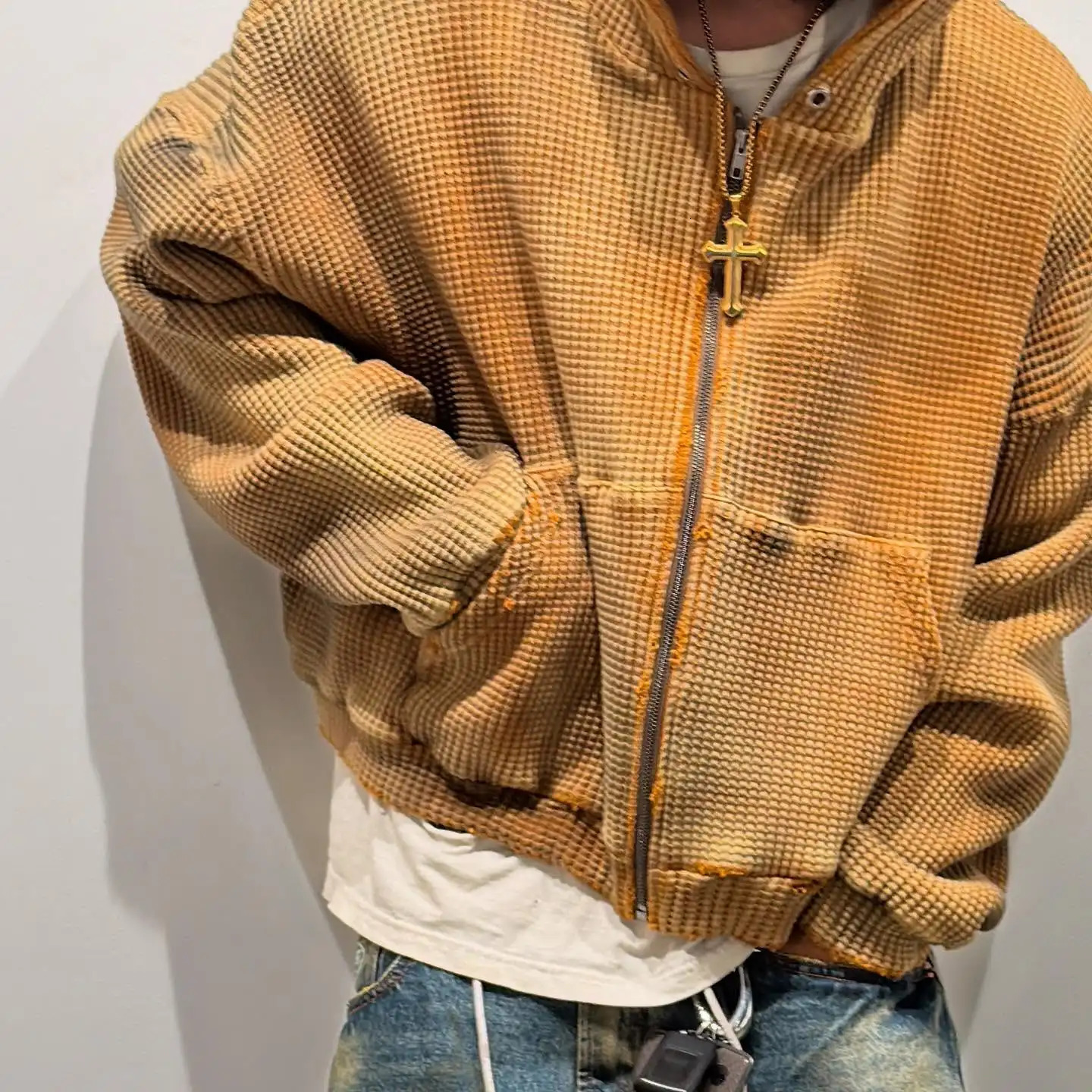 Trendy Retro Corduroy Zip Up Hoodie Men and Womens Brown Oversized Jacket Casual Warm and Stylish Street Style Zip Up Hoodie 260304