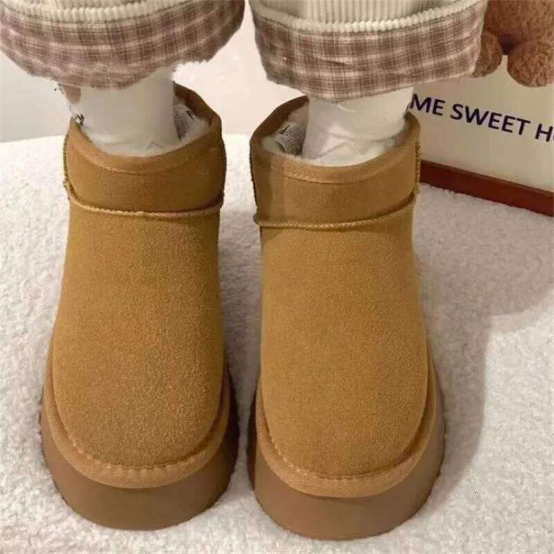 2025 New Women's Winter Ankle - Fashion Comfortable Platform Warm Fur-Trimmed Short Boots for Ladies