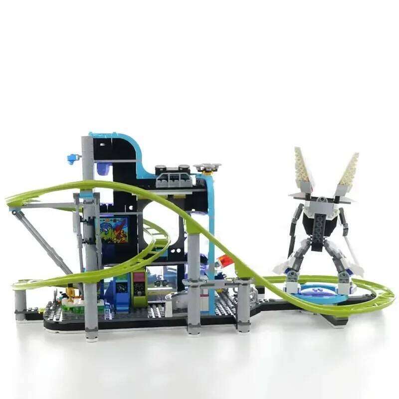 MOC 986Pcs City Series Robot World Roller Coaster Amusement Park Building Blocks Bricks Toy For Kids Boys Christmas Gift Z260306