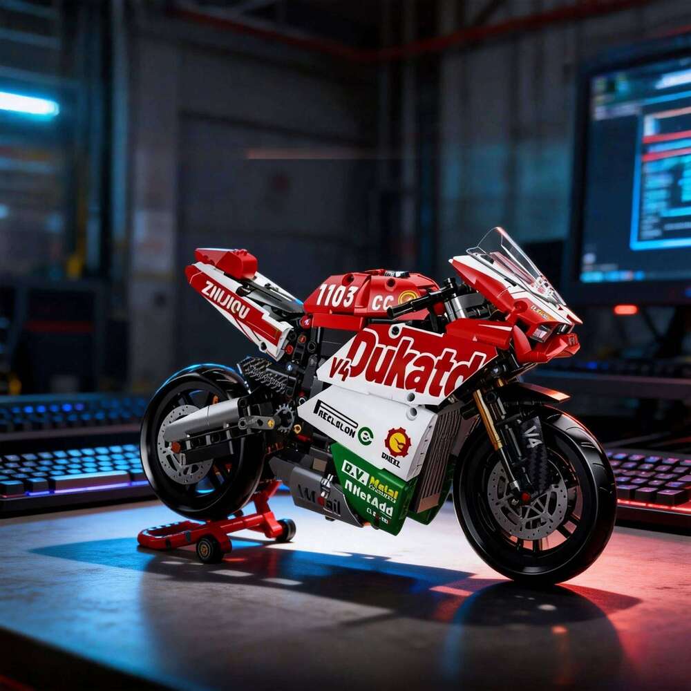 Famous V4 Motorcycle Building Blocks Set Super Motorbike Model Kit Technical Racing Kids Assembled Toys Gifts For Boys And Girls Z260306