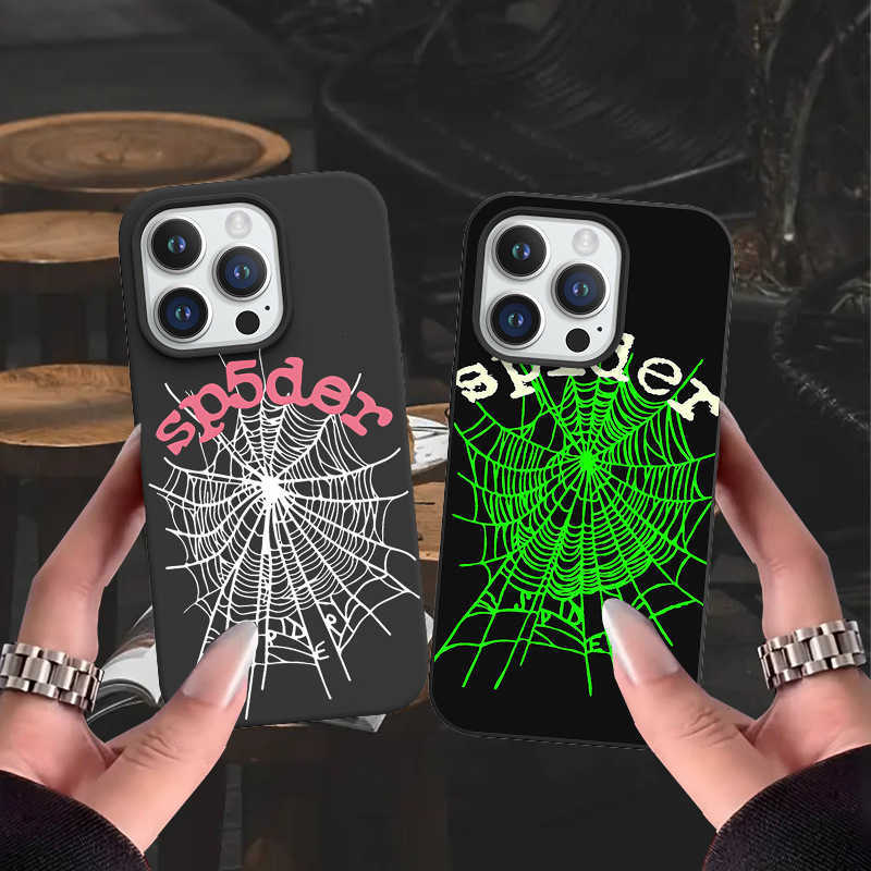 Super Cool Spider Web English Phone Case for iPhone 16 15 Pro MAX 14 13 11 12 Pro Plus X XR XS Color IMD Cover X250224
