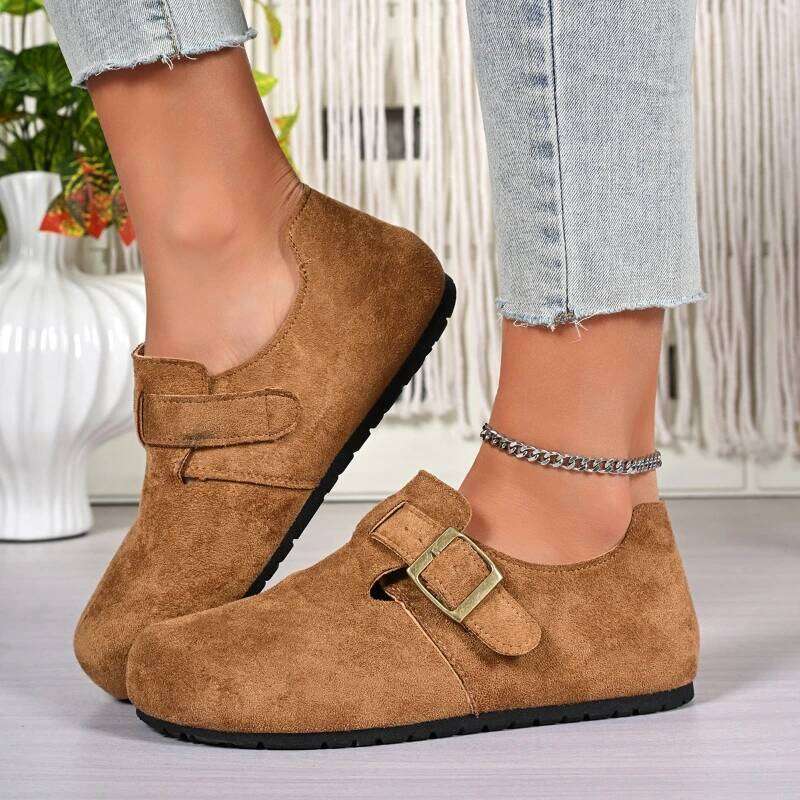 2026 Spring and Autumn New Women's Hot Selling Fashion Retro Single with One Step Buckle Casual Shoes