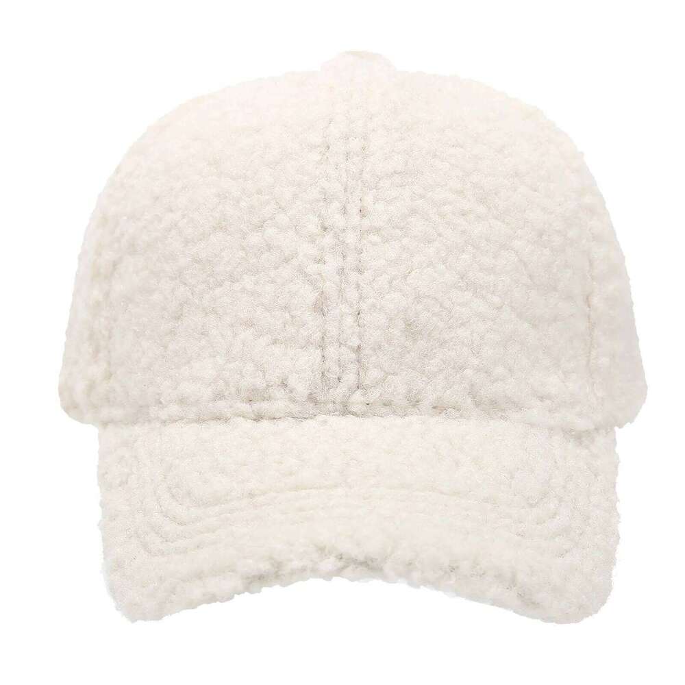 Winter Lamb Wool Baseball For Children Baby Kids Warm Thick Solid Color Golf Caps Girls Boy Sports Curved Brim Visors Hat Y260304