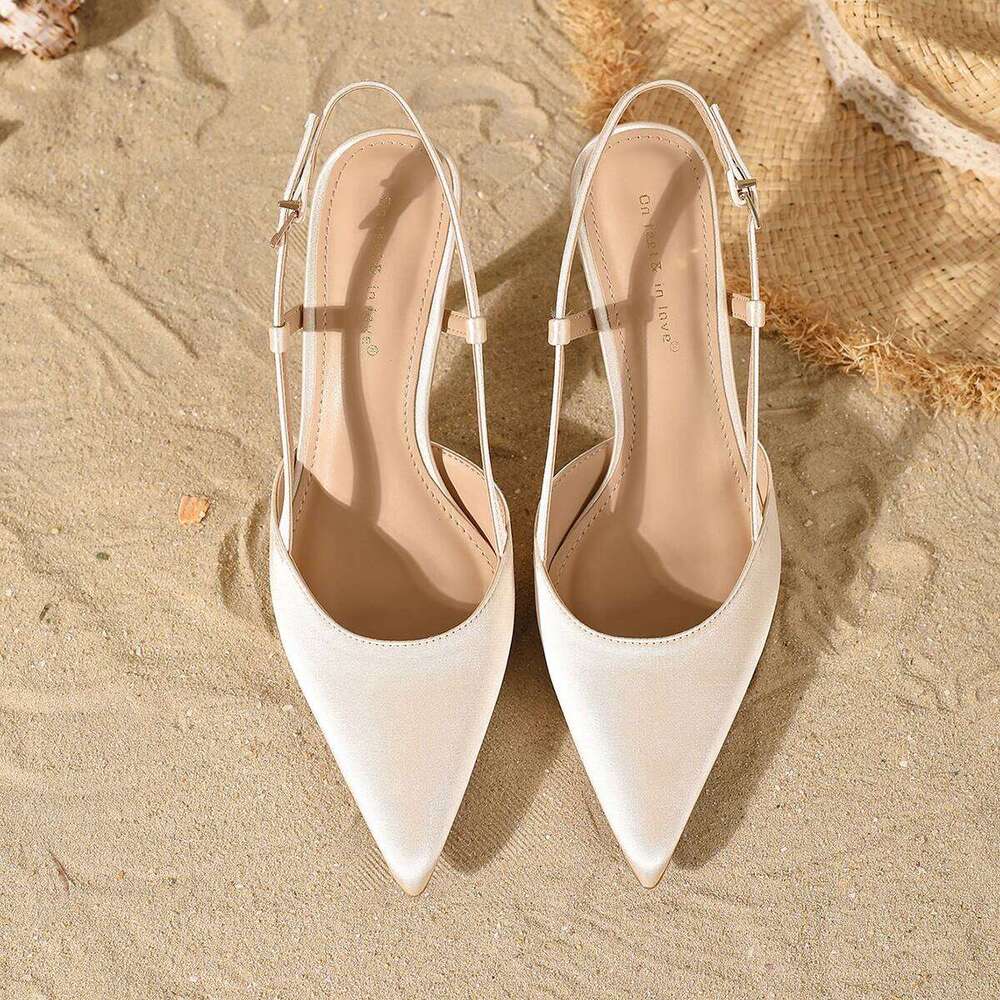 Brand Women's Shoes, Fashionable Comfortable Simple Versatile Low-cut High Heels, Breathable Stiletto Sandals.