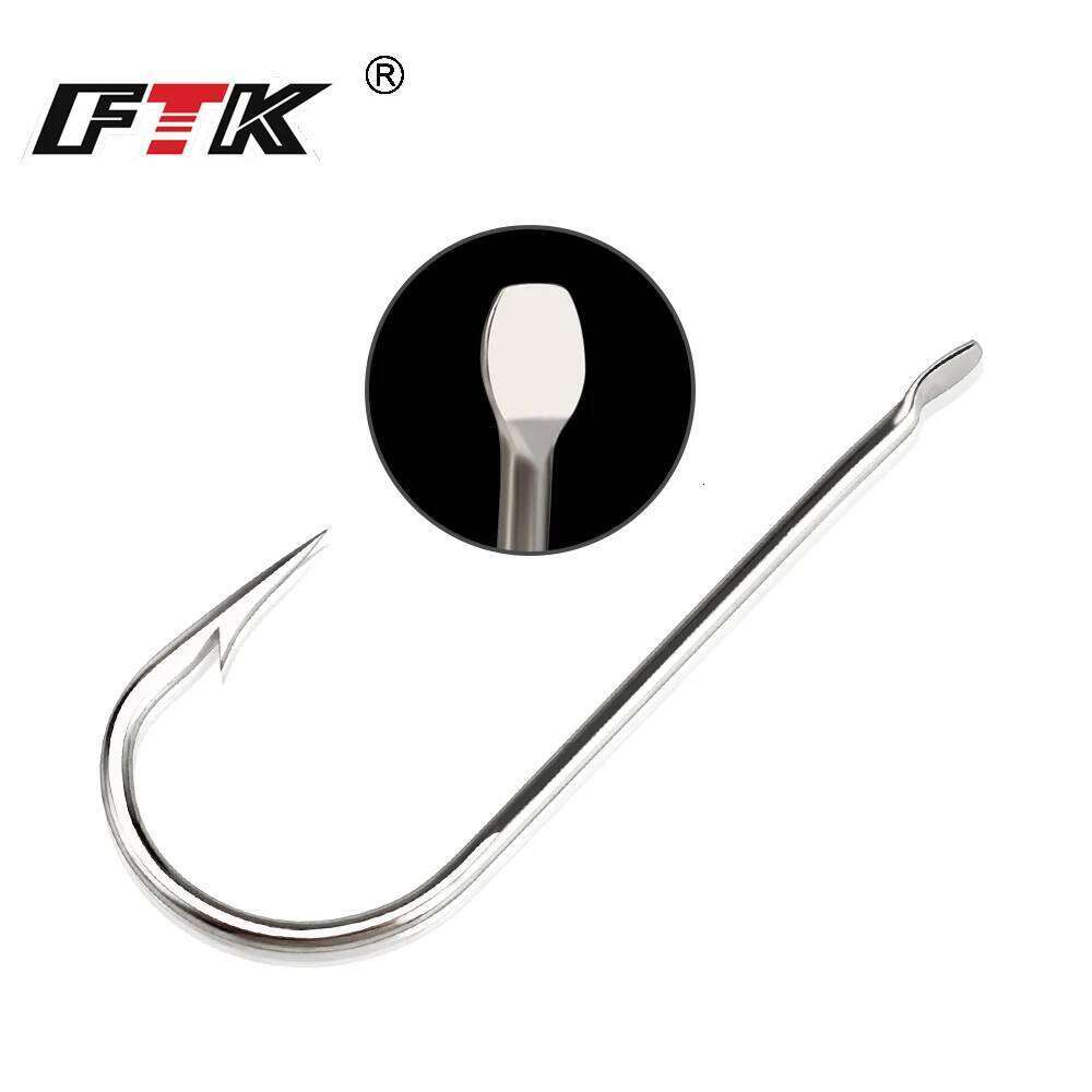 FTK 100PCS/LOT Size1#-Size10# Barbed Fish Hook Fishhook High Carbon Steel Jigging Carp Anzol Fishhooks Fishing Tackle S260305