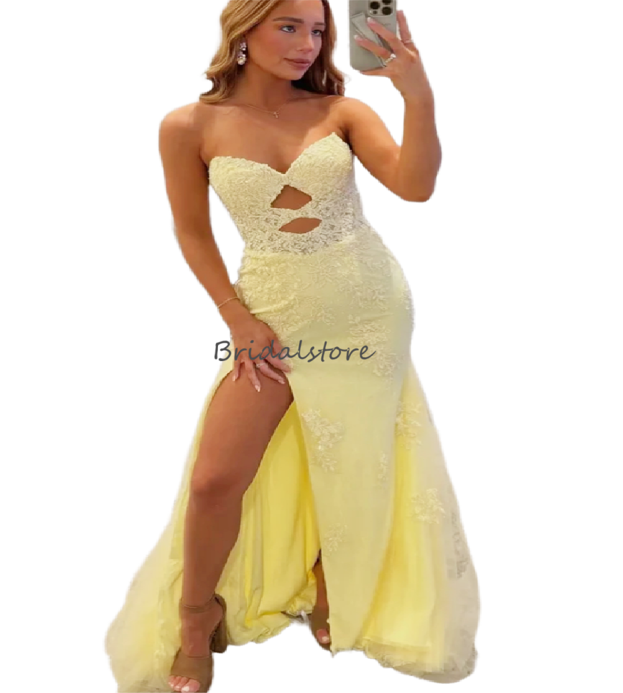 Romantic Light Blue Lace Prom Dress 2026 Sweetheart Sexy Slit Evening Gowns Corset Mermaid Formal Birthday Gowns Floor Length Bespoke Occasion Party V