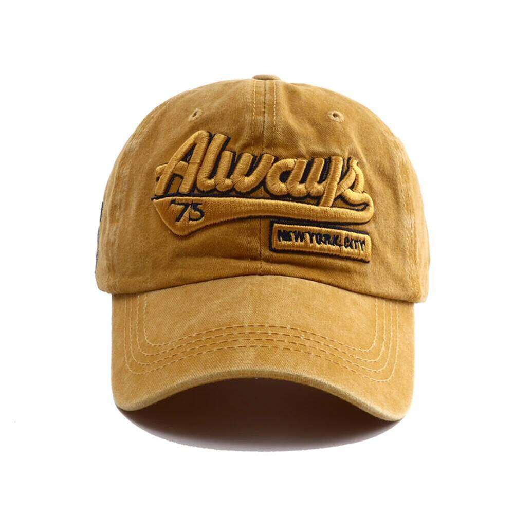 2025 New Unisex Washed Cotton Baseball Cap with ALWAYS Embroidery Snapback Hat Adjustable HipHop Sunshade Dad Hats for Women Men Y260304