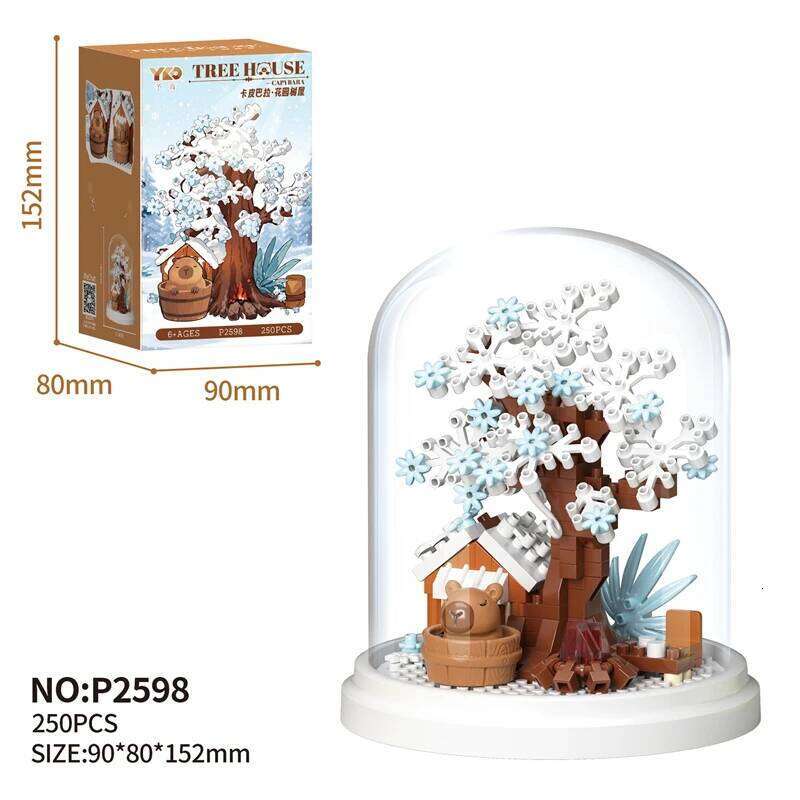 Educational components small particle building blocks flower capybara garden roses lily immortal flowers decorative block toys Z260306