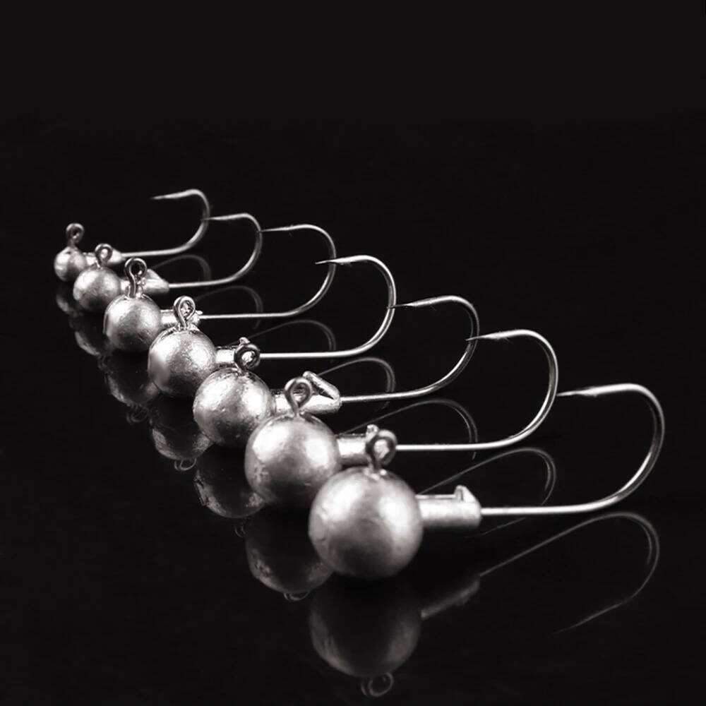10Pcs/5Pcs Jig Crank Hooks 1.5g-14g Jigging Hook Round Ball Head Barbed Fishhook Pike Carp Fishing Tackles Y260305