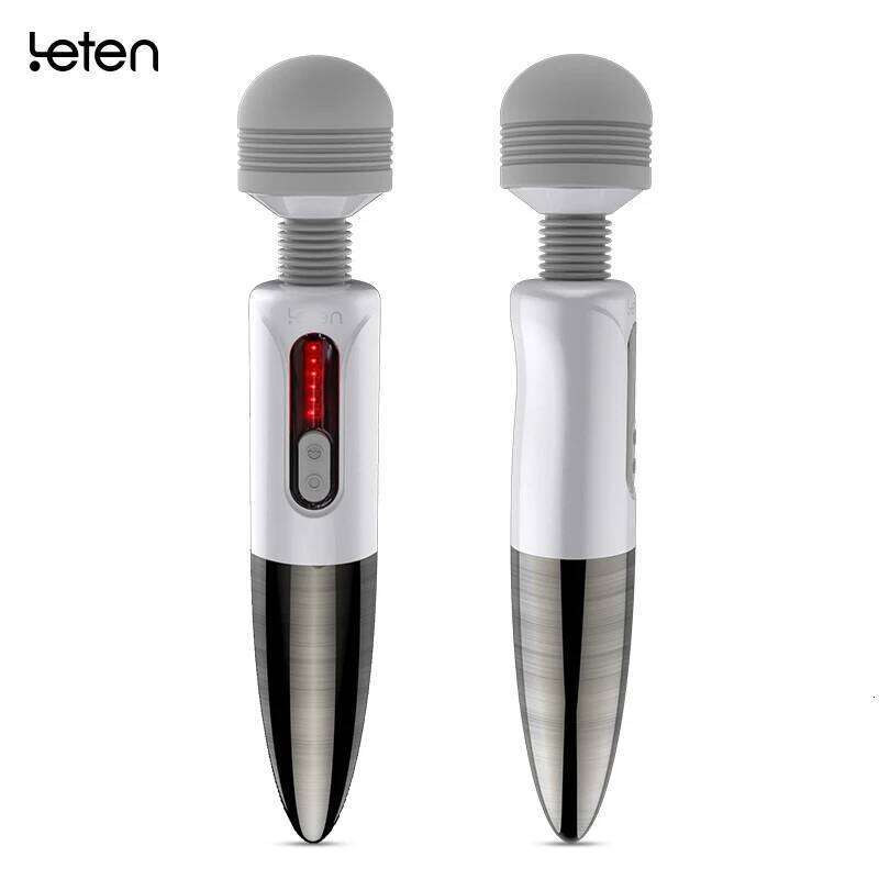Leten Huge Head Vibrator Female Masturbation Orgasm, AV Magic Wand Massager Nipple Clitoris Stimulator Sex Toys for Woman W260305