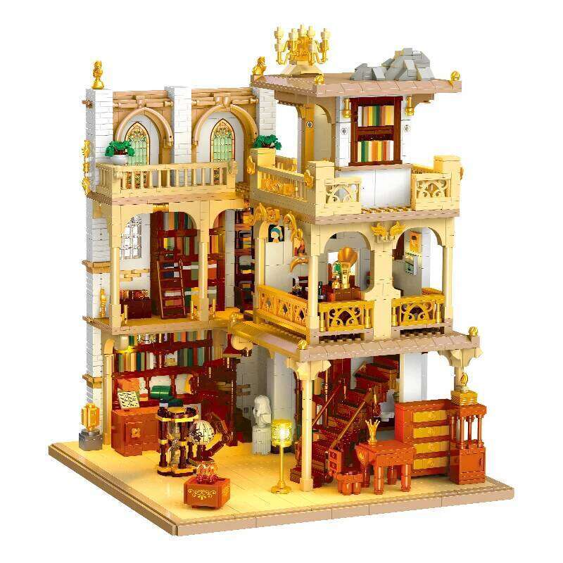 3028PCS Book House Building Blocks European Style City Street View MOC Bricks Model Set With Light Kids DIY Toys Holiday Gifts Z260305
