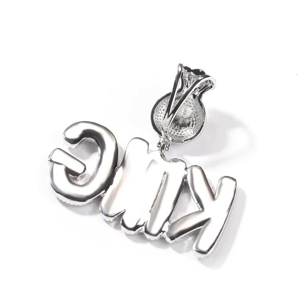 Custom Name Pendant Money Bag Hook Full of vvs moissanite Letter Necklace Bling Hiphop Jewelry