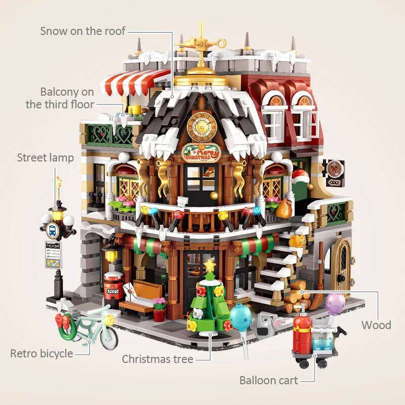 2506Pcs City Street View Mini Architecture Christmas Cafe House Building Blocks Friends Shop Figures Bricks Toys For Kids Gifts Z260306